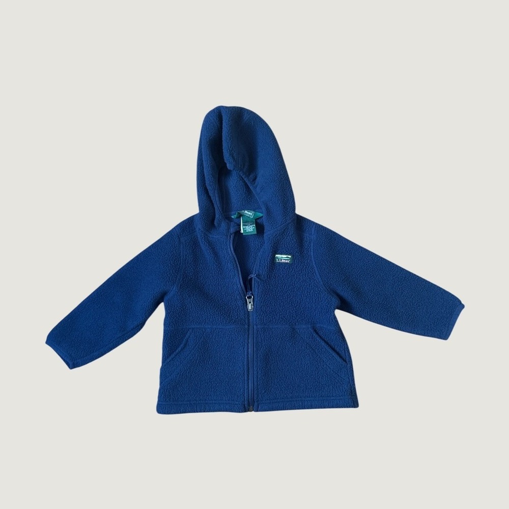 L.L.Bean Fleece Hoodie Boys Blue Outdoor Full Zip Jacket SIZE 2T